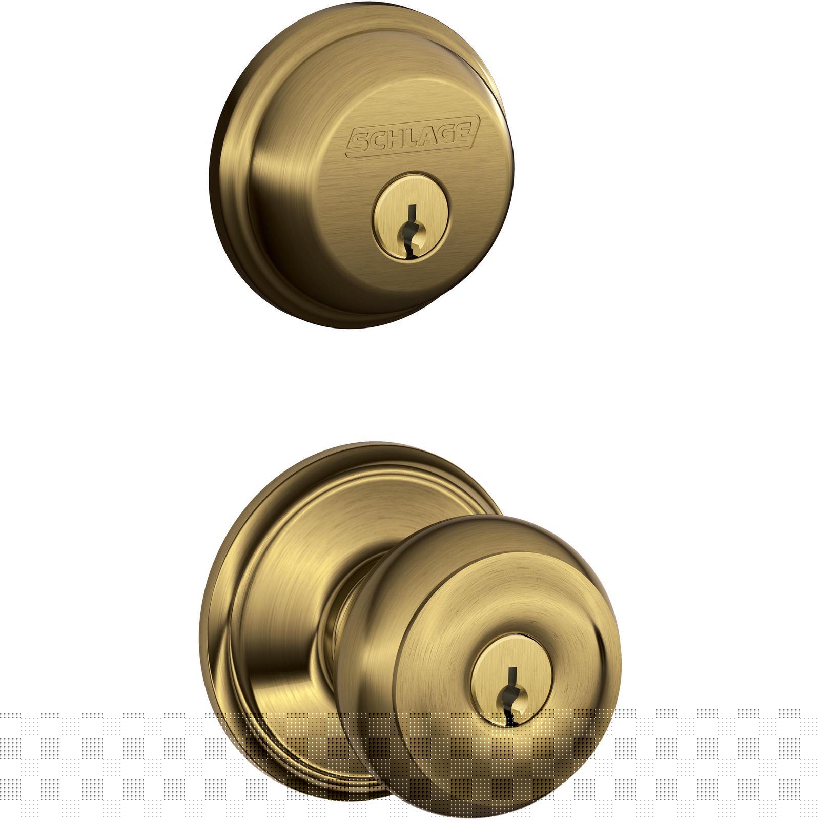 Gold, variant on Schlage Lock Company FB50NVGEO609 Georgian Antique Brass Knob