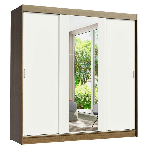 Ropero Closet Madesa Reno 3 Puertas Corredizas 1 Espejo M/B