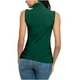 thumbnail image 5 of yillto Women Sleeveless Mock Turtleneck Tank Tops Slim Stretchy Layer Ruched Blouse Tee Shirts S-5XL, 5 of 7