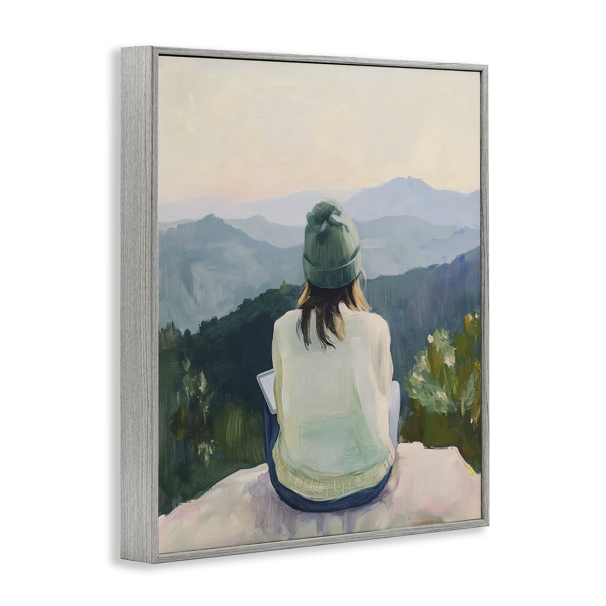 Stupell Industries Mindful Solitude Meditation View Gray Framed Giclee Art, design by The Prints Vibe