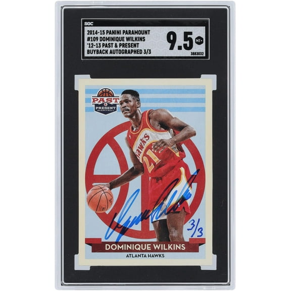 Dominique Wilkins Atlanta Hawks Autographed 2014-15 Panini Paramount Buy Back #109 #3/3 SGC Authenticated 9.5 Card - Fanatics Authentic Certified