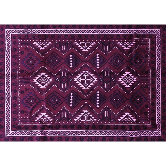 Ahgly Company Indoor Rectangle Southwestern Purple Country Area Rugs, 5' x 7'