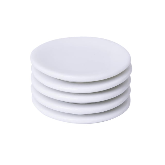 Service de Table Miniature Maison de Poupée 1:12 Ensemble d'Assiettes en Porcelaine - Blanc - 5 Pcs /