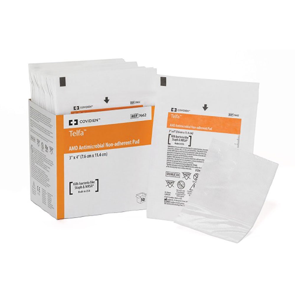 Telfa AMD Antimicrobial Dressings 7662 Pack of 50, White