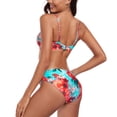 thumbnail image 5 of RELLECIGA Women's Cutout 2 Piece Bikini Sets Floral Print Sexy Strappy Low Rise Bathing Suits Push Up Two Piece Swimsuits, 5 of 5