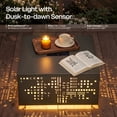 thumbnail image 4 of XIZZI 27.17" Outdoor Coffee Table with Umbrella Hole, All-weather Patio Side Table with Solar LED, IP44 Waterproof, Rust-resistant Metal Cutout Design, Gray, 4 of 8