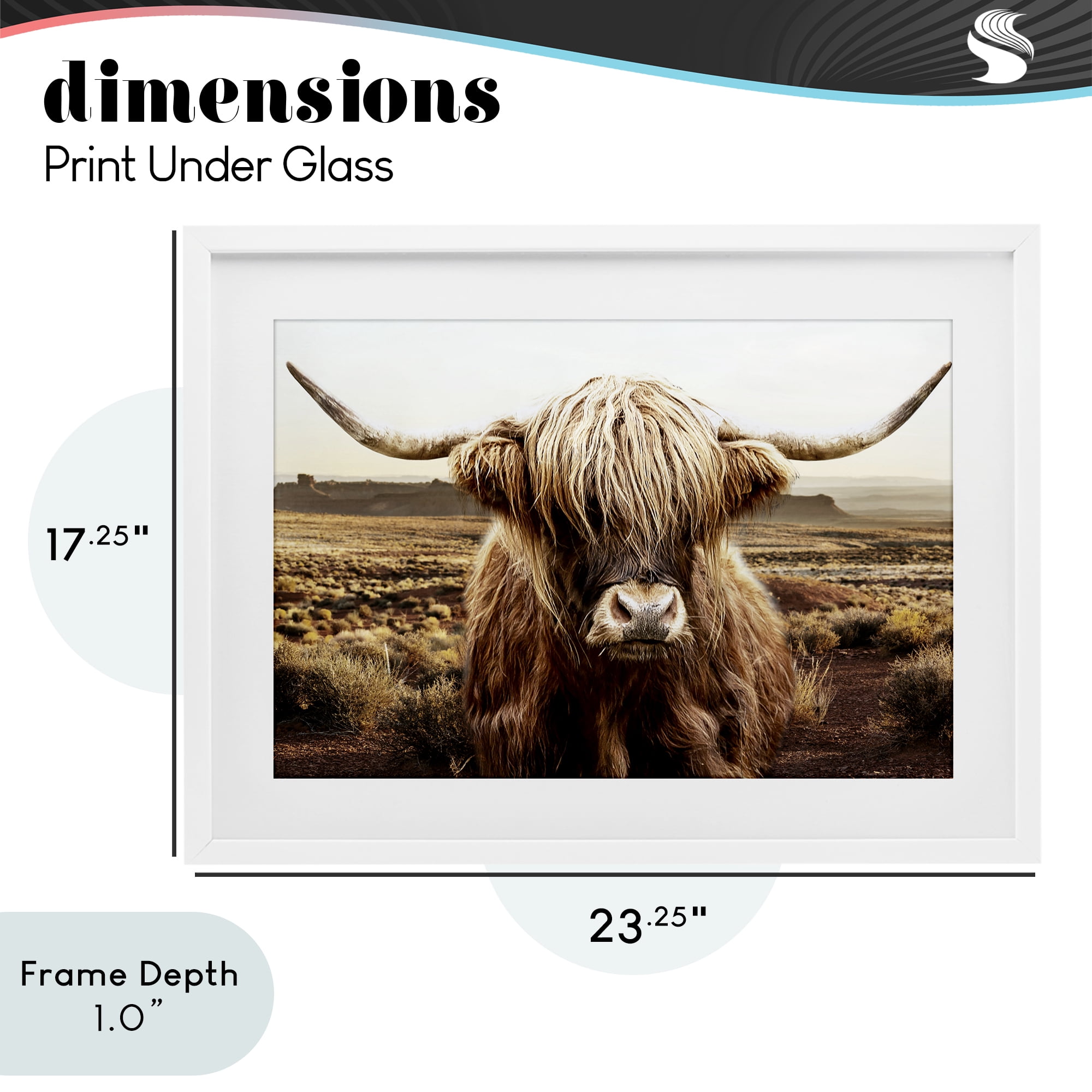 Stupell Industries Rugged Vegetation Cattle Portrait White Framed Print Under Glass, design by CAD Designs