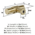 thumbnail image 5 of Amerock Faraday 2 inch (51mm) Length Golden Champagne Cabinet Knob, 5 of 6
