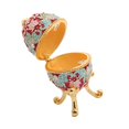 thumbnail image 3 of Esquirla Boîte à Bibelots Œuf Commode Boîte à Bijoux Œuf de Pâques Boîte à Bijoux Émaillée Magnifique Rouge, 3 of 8