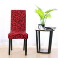 thumbnail image 4 of PiccoCasa 6Pcs Elastic Slipcovers Floral Chair Covers for Dining Room, Red and Black, 4 of 6