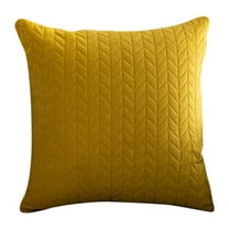 HomeDM Couch Throw Pillow Covers 17.7x17.7 Inch, Soft Decorative Cushion Cover for Farmhouse Boho Pillowcase for Home Decor Sofa Bedroom Living Room, Yellow