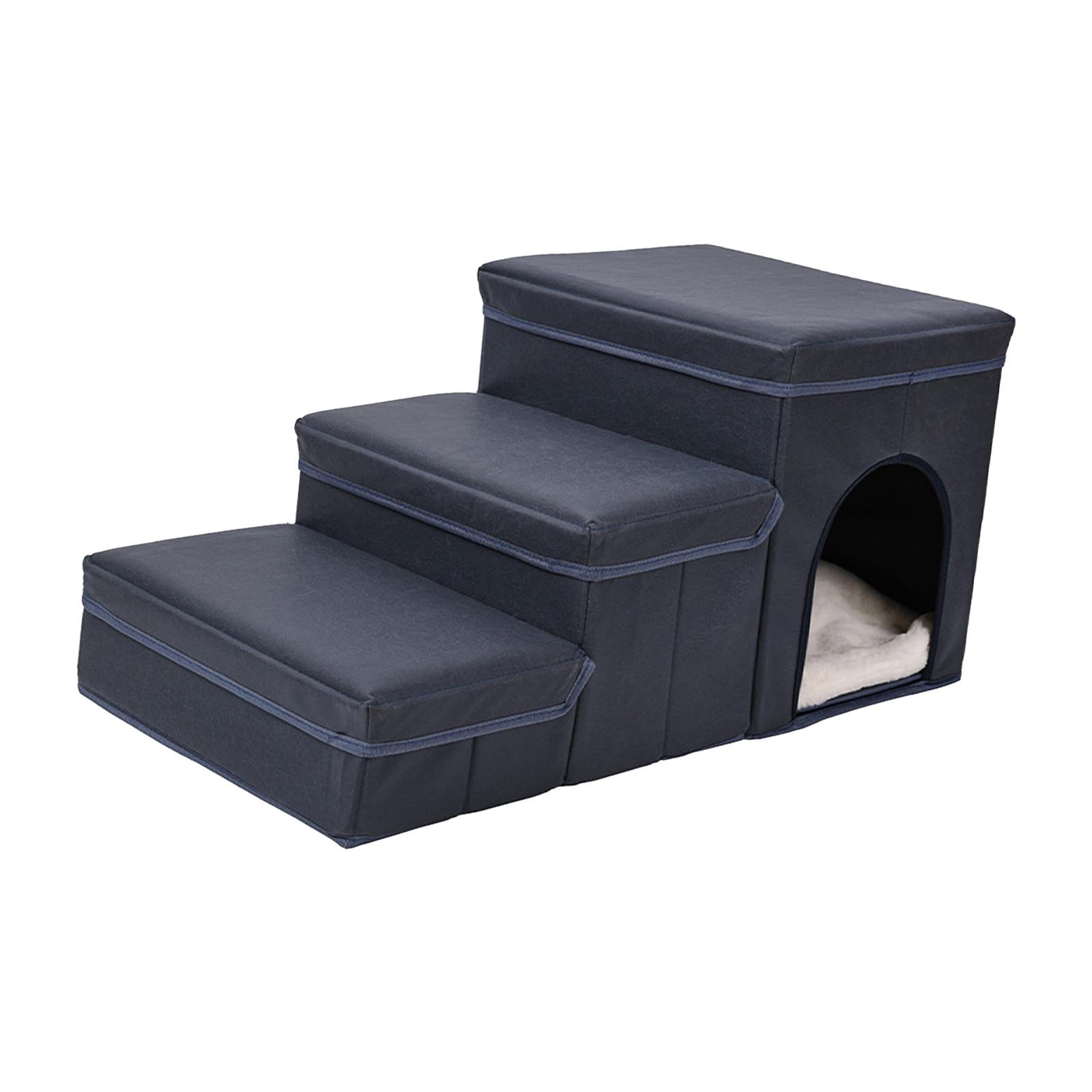 Collapsible 3 Steps Dog Stairs Dog Ramp Ladder Storage Box Slip Wide Slope Walmart