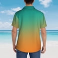 thumbnail image 6 of Daiia Orange To Teal Gradient1 Hawaiian Shirt for Men Gentle Cotton Regular Short Sleeve Casual-3X-Large, 6 of 9