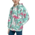 thumbnail image 2 of Lsque Flamingo Patten Youth Hoodie Sweatshirt Pullover with Kangaroo Pocket Boys and Girls Hoodie Warm Hoodie for Kids-Large, 2 of 6