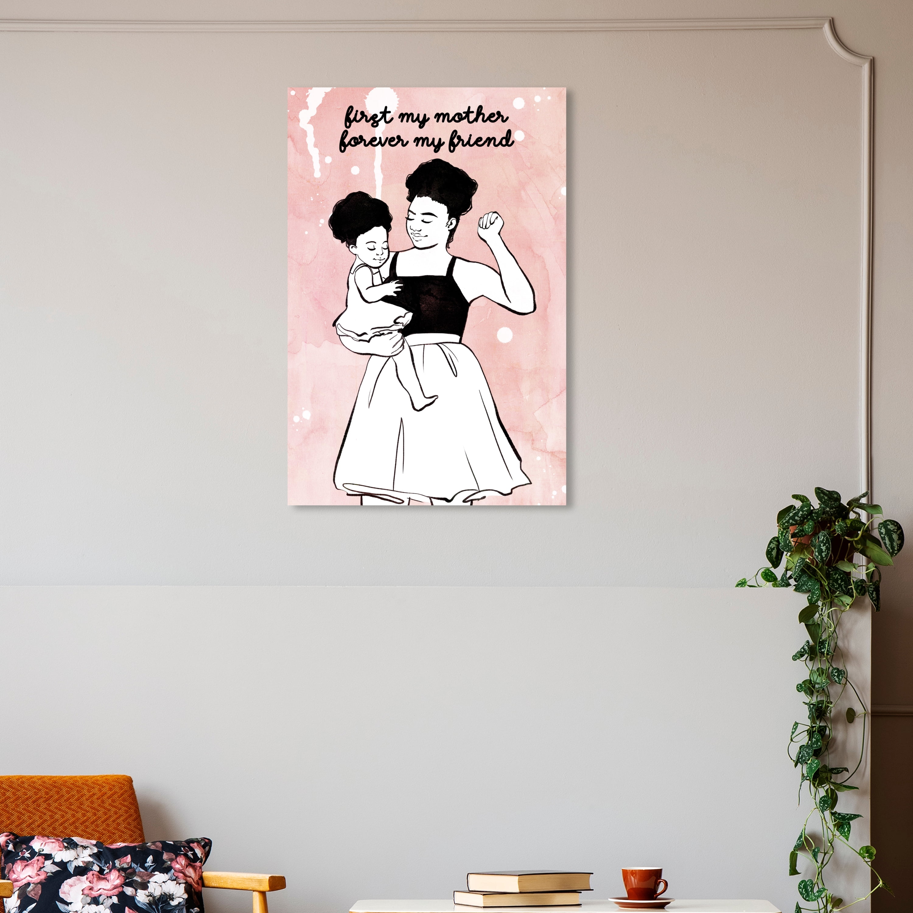 Wynwood Studio Prints Forever My Mother Typography and Quotes Family Quotes and Sayings Wall Art Canvas Print Pink 20x30