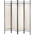 thumbnail image 2 of Legacy Decor 4-Panel Room Divider Privacy Screen - Home Office, Fabric, Metal, White, 2 of 4