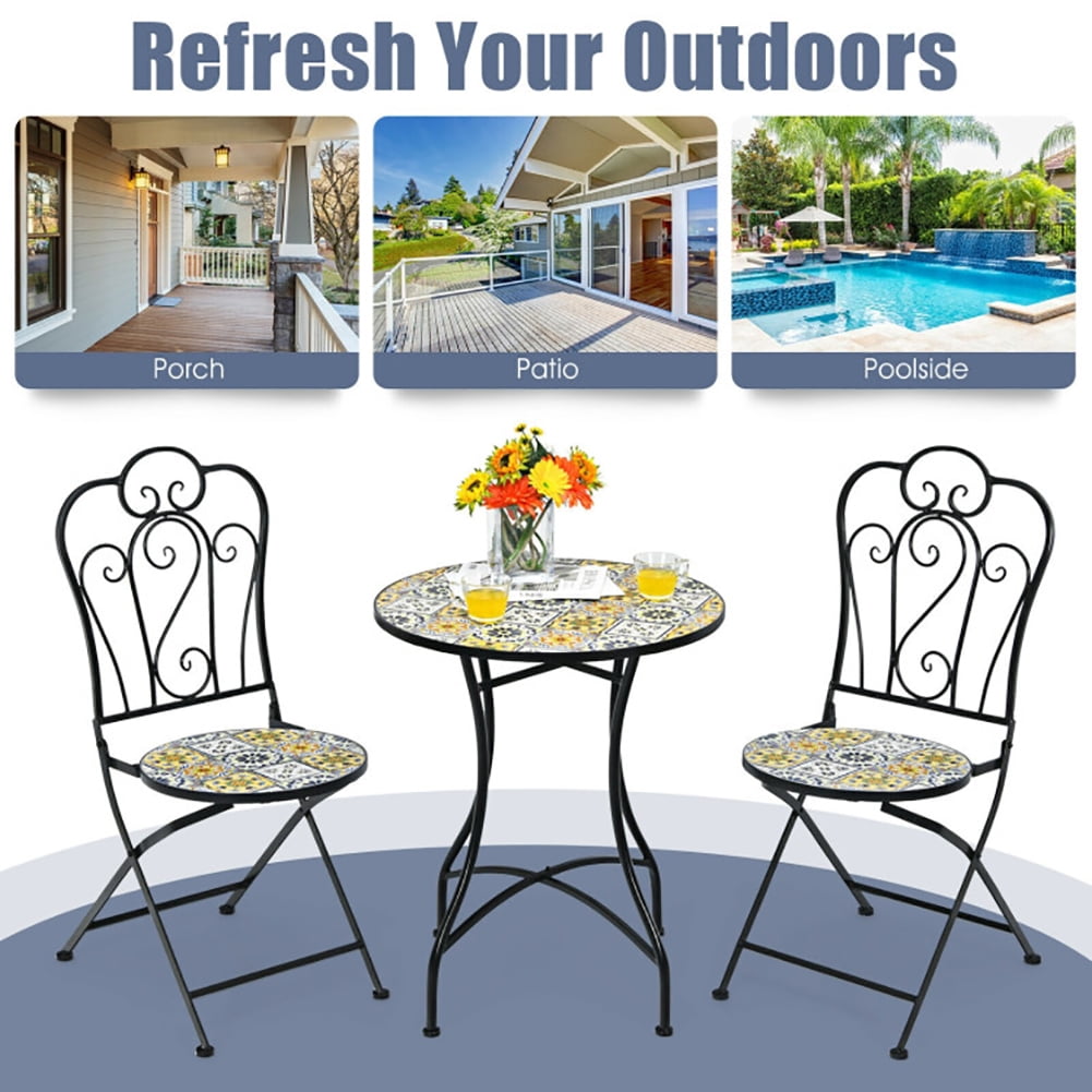 Aimee Lii 28 Inch Mosaic Round Table with Exquisite Floral Pattern, Outdoor Patio Furniture Aimee Lii 28 Inch Mosaic Round Table with Exquisite Floral Pattern, Outdoor Patio Furniture
