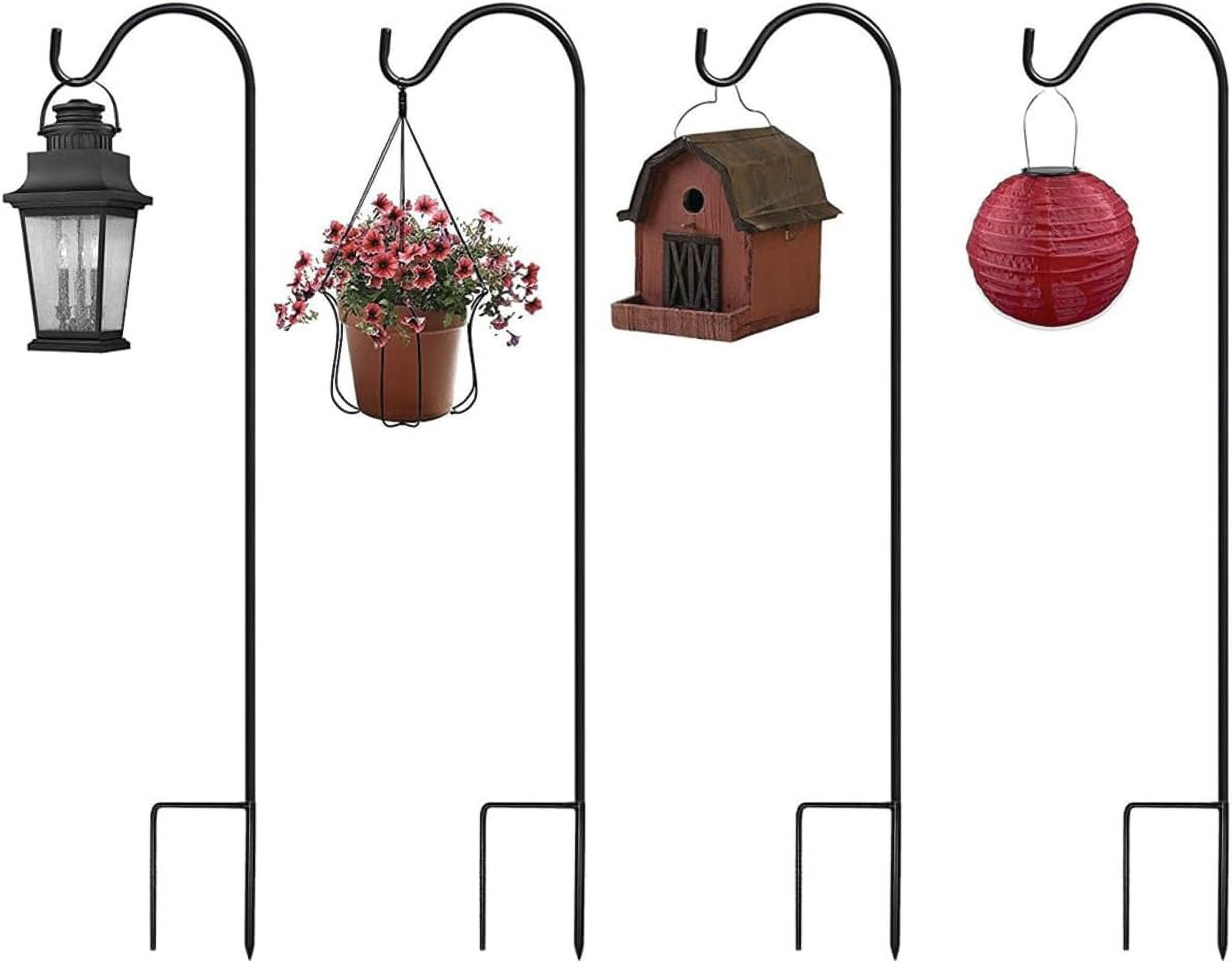 Sorbus Shepherds Hooks for Outdoor - Set of 6 Extendable Garden Planter Stakes for Bird Feeders, Outdoor Décor, Plants, Lights, Lanterns, Flower Baskets, and More! Heavy Duty - Up to 6.5 Lbs. (6 Pack)