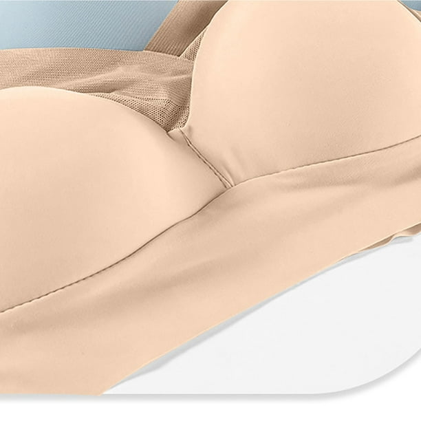 EQWLJWE 3PC Seamless Mesh Push Up Bra for Women Wirefree Comfortable Padded  Push Up Thin Soft Back Smoothing Bra Bra For Plus Size Clearance For Women