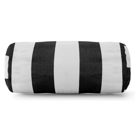 Majestic Home Goods Indoor Outdoor Black Vertical Stripe Round
