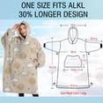 thumbnail image 4 of Oversized Wearable Blanket Hoodie,Beige Sun Cloud Star Pattern Sherpa Blanket Hoodie with Super Pockets,Super Warm Fuzzy Pullover for Women & Men, 4 of 6