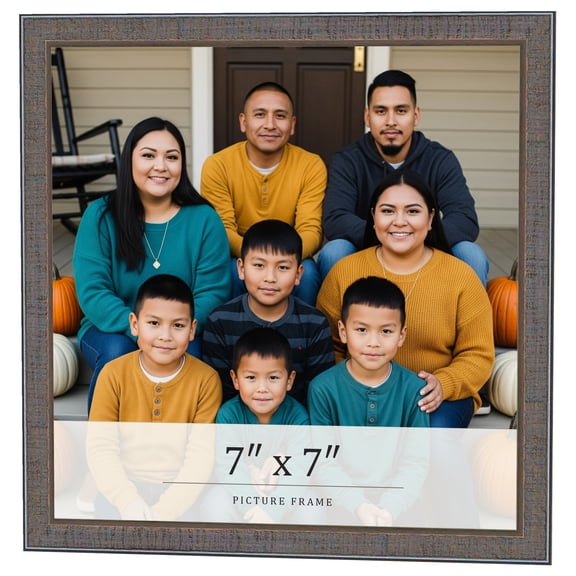 7x7 Frame Blue Kingsley Pewter Solid Wood Picture Frame Width 0.75 Inches |Interior Depth 0.5