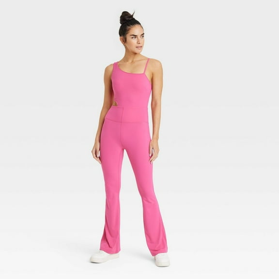 Women's Asymmetrical Flare Bodysuit -  Pink S