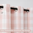 thumbnail image 3 of Flowpartex Buffalo Check Semi Sheer Curtain Panels Pink and White Plaid Textured Curtains Drapery, Farmhouse Grommet Window Drapes for Living Room Bedroom, 40"Wx63"L 2 Pieces, 3 of 7