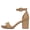 Natural Nubuck, variant on Women's Cake Open Toe Ankle Strap Block Heel Sandals, Beige Python, 8