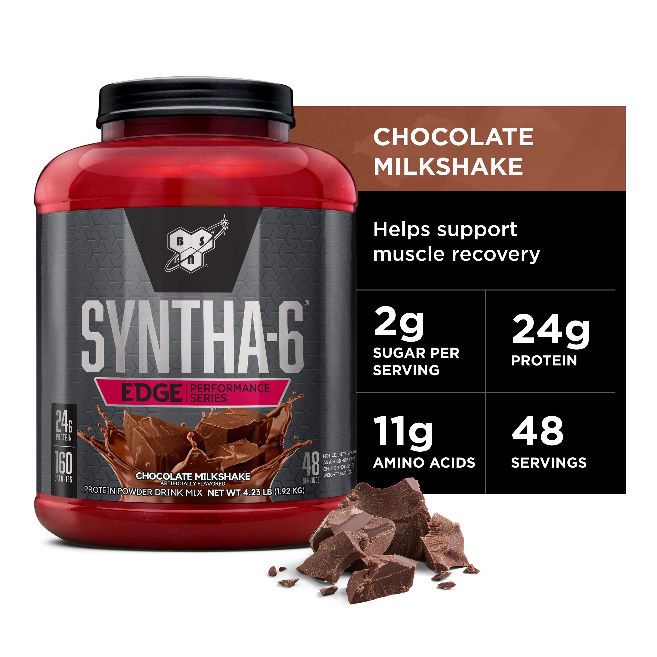 BSN Syntha-6 Isolate Protein Powder, Peanut Butter Flavor, 48