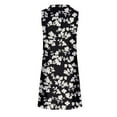 thumbnail image 4 of Women's Summer Casual Dress Floral Print Beach Elegant Flowy Midi Sleeveless Crew Neck Fashion Dress Womens Casual Trendy Midi Dresses, 4 of 4