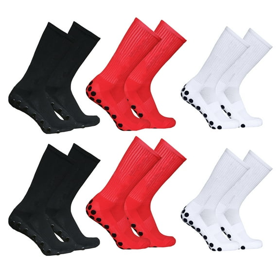 Athletic Anti Slip Stretch Socks  For Football Soccer Running 6 Pairs