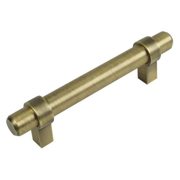 Werqueid 10 Pack 161-2.5BAB Brushed Antique Brass Contemporary Bar Cabinet Handle Pull - 2-1/2" Inch (64mm) Hole Centers