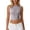 White, variant on Women's High Neck Sleeveless Tank Tops with Backless Cropped Cut and Fitted Silhouette Featuring Solid Color Basic Style Beige L