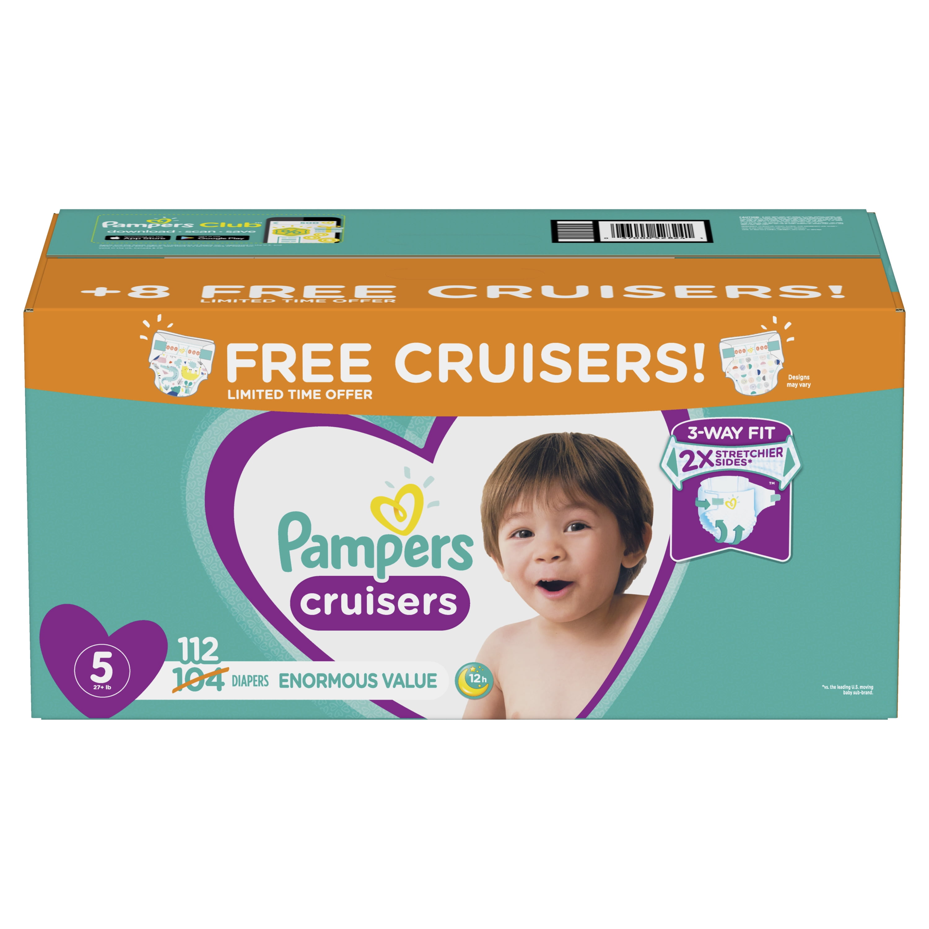 pampers diapers size cruisers 360 fit disposable baby diapers with stretchy waistband
