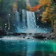 thumbnail image 5 of Shangniulu Shower Curtain for Bathroom with Hooks,Without Odor Polyester Fiber Material,Autumn Waterfall Bathroom Decorative Shower Curtains Water Repellent Washable White, 5 of 7