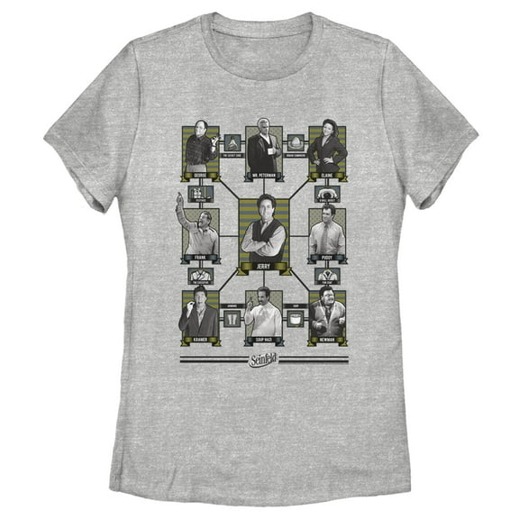 Women's Seinfeld Character Portraits  Graphic Tee Athletic Heather Large