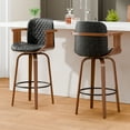 thumbnail image 7 of Hersunpl 26" Counter Stools Swivel Bar Stools with Arms, Set of 2 Upholstered Seat & Walnut Finish,Stools for Kitchen Counter(Black), 7 of 7