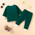 thumbnail image 3 of StylesILove Baby Boys Girls Solid Long Sleeve Henley Top & Pants 2pcs Set Unisex Toddler Ribbed Cotton Outfit (Green, 24 Months), 3 of 8