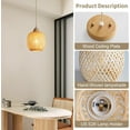 thumbnail image 4 of Mini Rattan Pendant Light Fixture Adjustable Handmade Woven Pendant Lights Kitchen Island Wicker Kitchen Pendant Lighting Over Sink Farmhouse Coastal 1 Pack, 4 of 11