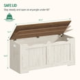 thumbnail image 7 of Hzuaneri 43.3" Large Storage Chest, Wooden Storage Bench with 2 Hinges, Lift-Top Chest Organizer for Living Room, Bedroom, White and Brown, 7 of 7