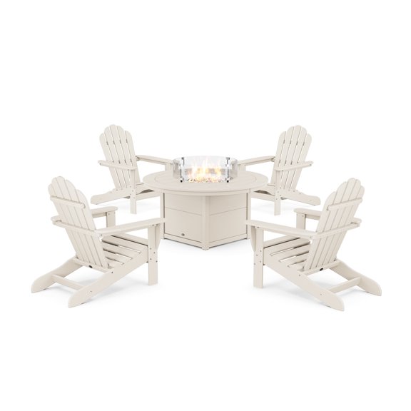 Trex® Outdoor Furniture™ 5-Piece Monterey Bay Oversized Adirondack Conversation Set with Fire Pit Table in Sand Castle