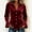 Wine Red, variant on Morttic Women's Lapel Waist-Fitting Shirt with Flared Long Sleeves & Button Front Elegant Top for Spring Fall Office & Workwear Pink,S