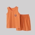thumbnail image 3 of CYRBOKO Boys Summer Outfit Sets, Athletic 2 Pieces Casual Cotton Tank Top Sets Orange Size 14-16 T, 3 of 4