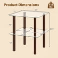 thumbnail image 4 of Giantex Square End Table, Small Sofa Side Table w/Clear Tempered Glass Top, Brown, 4 of 9