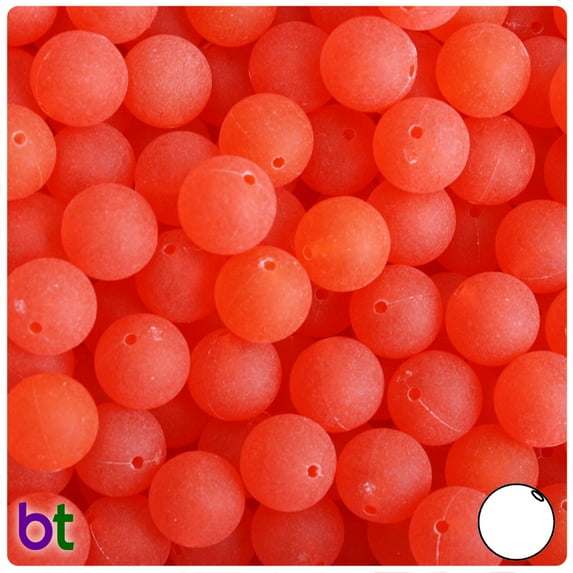 BeadTin Hyacinth Frosted 12mm Round Plastic Beads (60pcs)