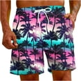thumbnail image 2 of Puntoco Pantalones Cortos De Playa Para Hombre, Pantalones Cortos Estampados Con Bolsillo Con Cordón, Azul Claro Xxxxxl,Pantalones Cortos Hombre, 2 of 5