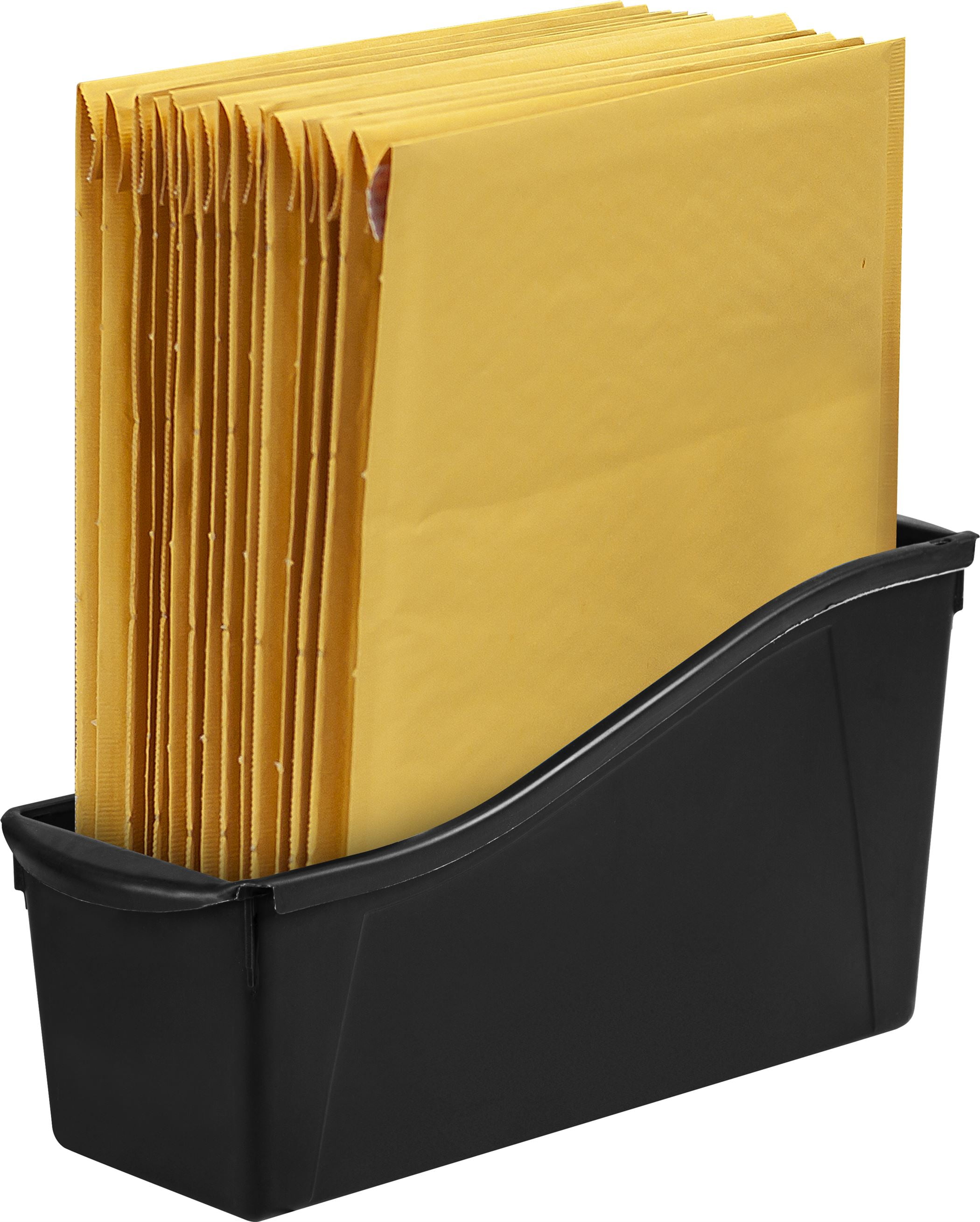 Pen+Gear Plastic Desktop Book Organizer Bin, Black, 6-Pack