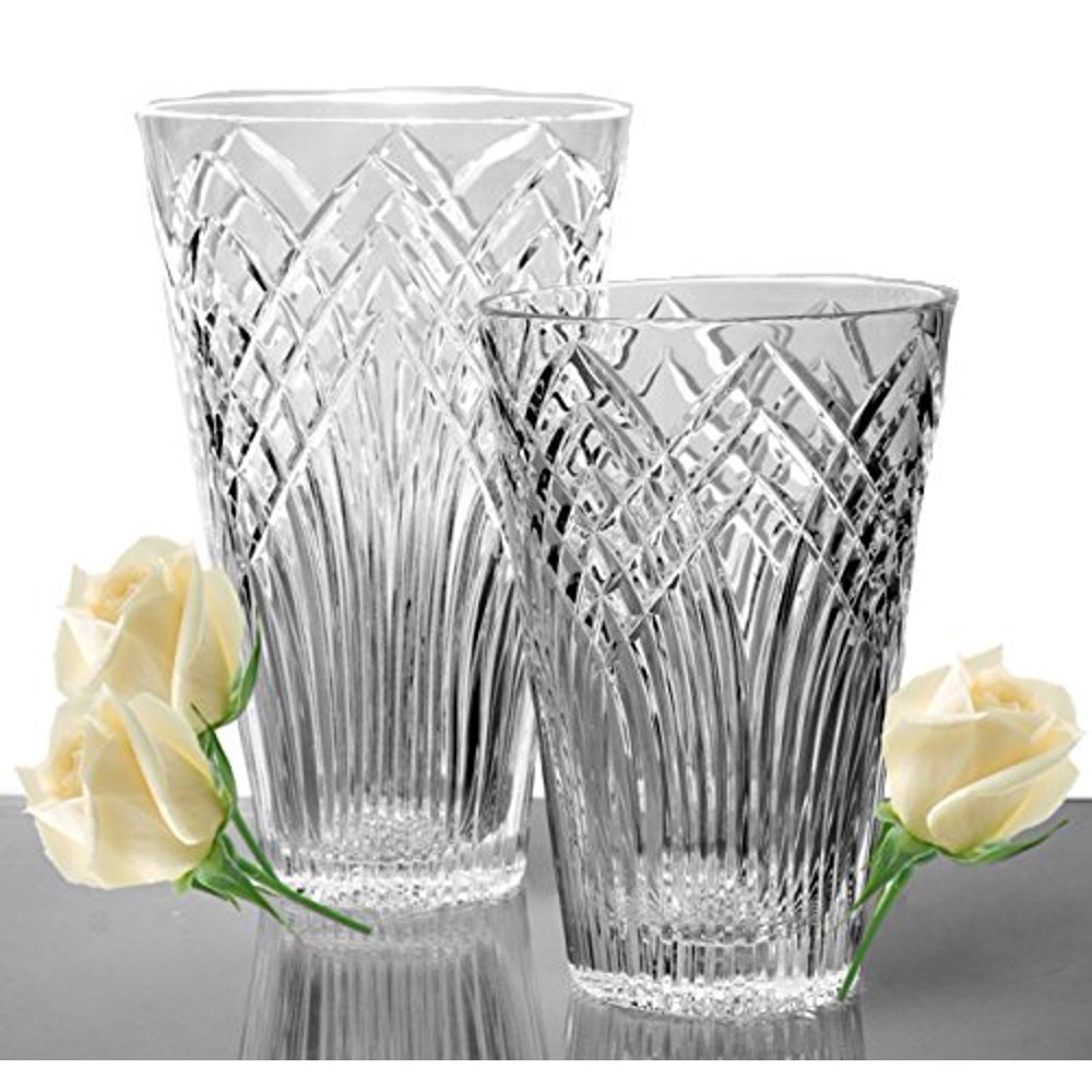 GAC Mouth Blown High Class Glass Crystal Flower Vase, Exquisite