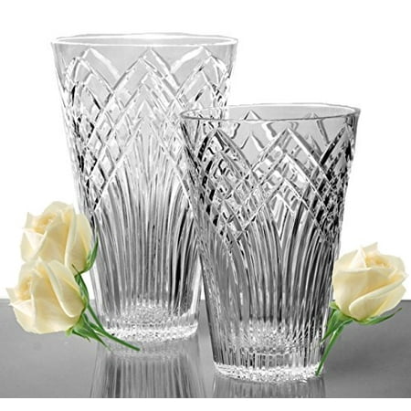 3l Crystal - GAC Mouth Blown High Class Glass Crystal Flower Vase, Exquisite Decorative Vase Centerpiece -8